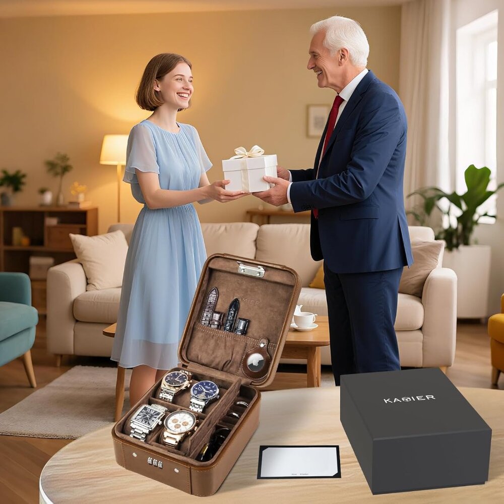 Watch Case with Combination Lock - 4 Watch Storage and Jewelry Organizer - Watch - Picture 6 of 7